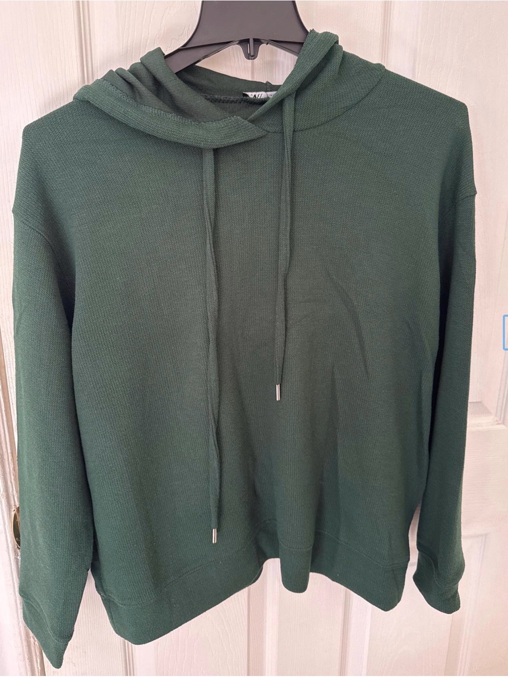 Zara Dark Green Scoop Neck Hoodie Sweater